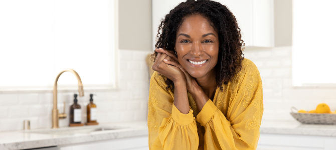 skin care benefits of collagen In-Article Image 01 woman smiling about collagen