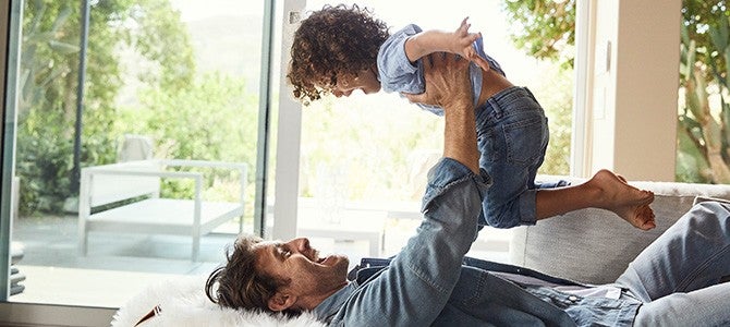 father playing with son