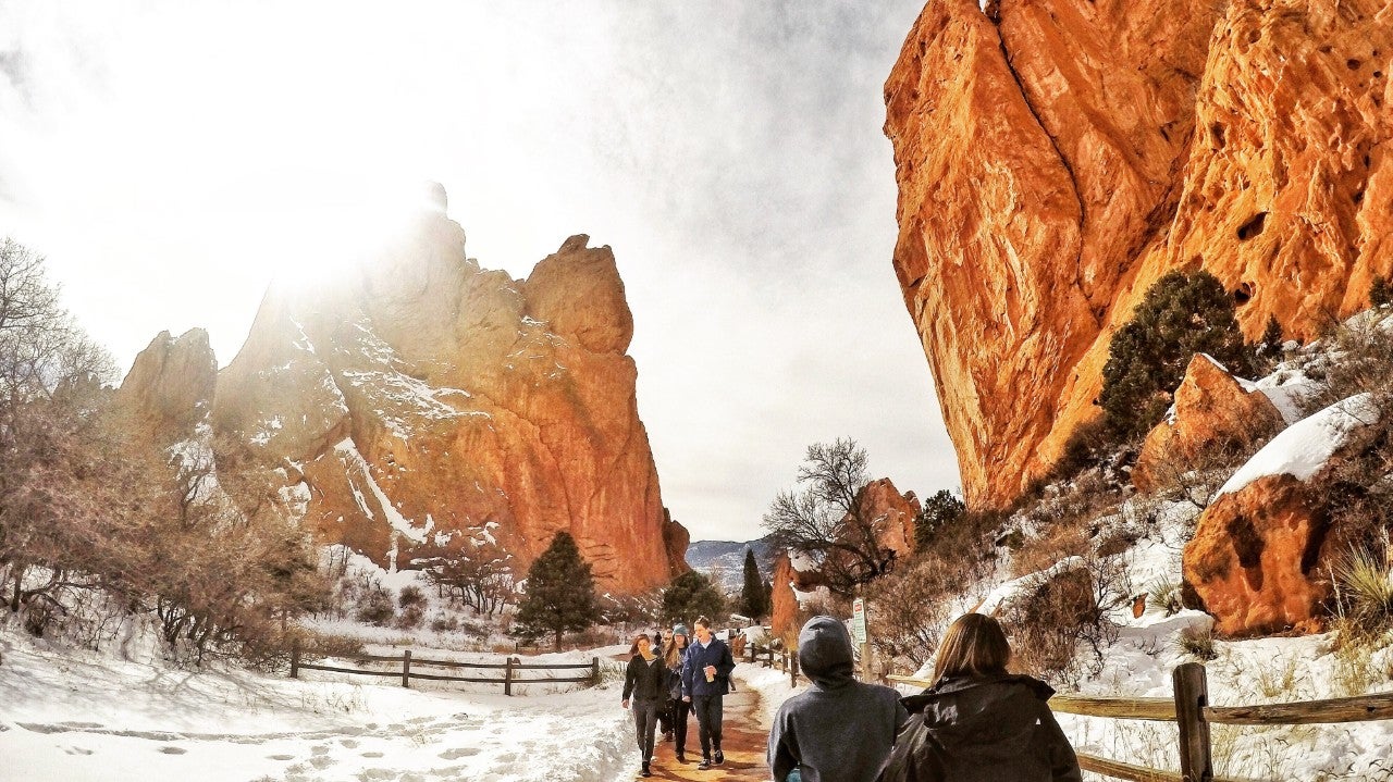 Winter hike for working out