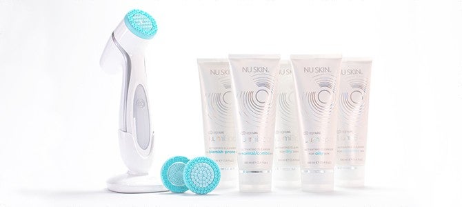 ageLOC lumispa facial cleansing device and cleansers