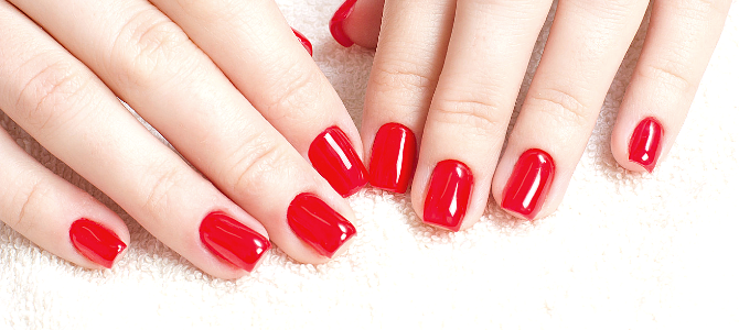 red nail polish