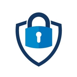 Security Shield Logo Icon Design pad lock for protection of data