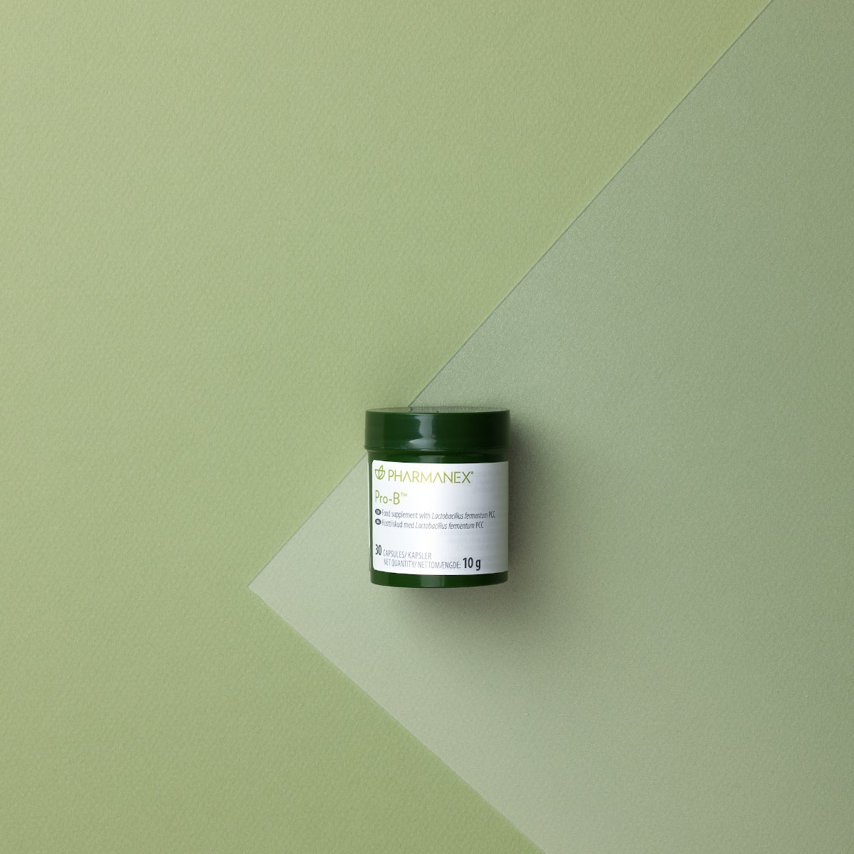 Pharmanex Pro-B green background product aerial