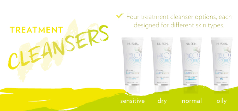 LumiSpa cleansers: Four treatment cleanser options, each designed for different skin types (sensitive, dry, normal, & oily).