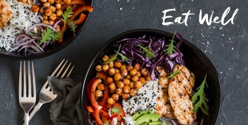 Photo of a colorful balanced meal